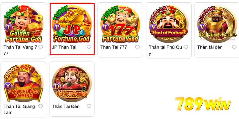 Nổ hũ thần tài thuộc danh mục game của JP Gaming